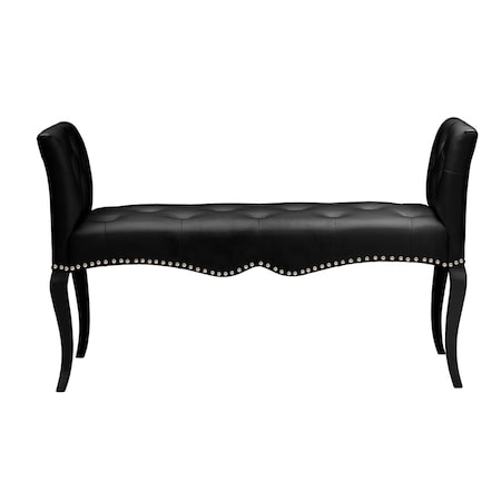 Baxton Studio Kristy Modern and Contemporary Black Leather Classic Seating Bench 117-6346